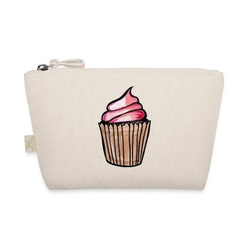 Cupcake-Wirbel-Skizze auf Schwarz - Bio-Täschchen - Natur - Vorne