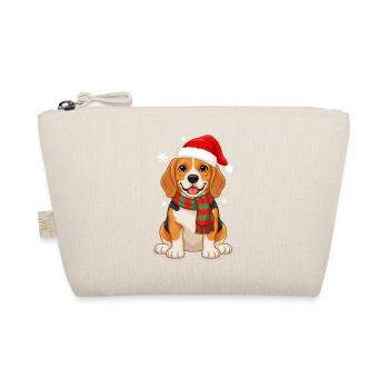 Beagle Holiday Santa Hut Schal Schneeflocke Cheer - Bio-Täschchen - Natur - Vorne