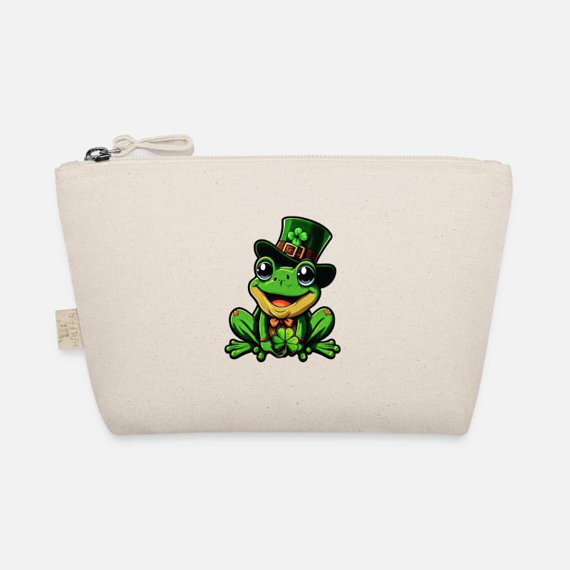 Glücksbringer Frosch St. Patrick's Day Zylinder - Bio-Täschchen - Natur