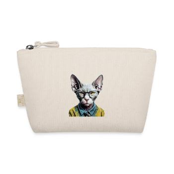 Hipster cat Ziggy - Organic Pouch - nature - Front
