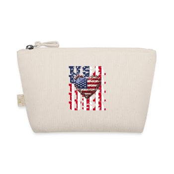 American USA Flagge Herz für Patrioten - Bio-Täschchen - Natur - Vorne