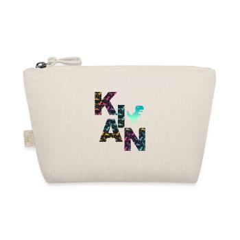 KIAN - Beautiful boy name with dinosaur - Organic Pouch - nature - Front