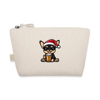 Chihuahua Hund Bier Xmas Weihnachten - Bio-Täschchen - Natur - Vorne