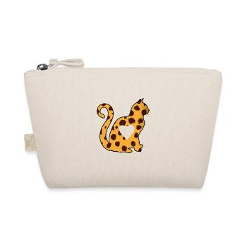 Zebra cat heart silhouette cat lover black - Organic Pouch - nature - Front