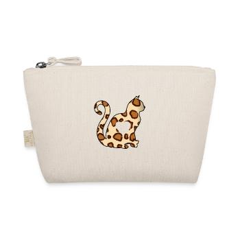 LEO braun Katze herz silhouette katzenlover black - Bio-Täschchen - Natur - Vorne