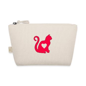 Rot katze mit herz silhouette katzenlover katzen - Bio-Täschchen - Natur - Vorne