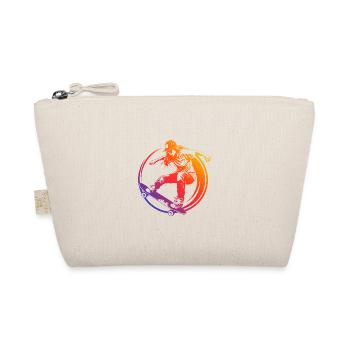 Skateboarding Silhouette Skateboard Colorful - Organic Pouch - nature - Front