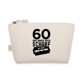 60 JAHRE 1962 SCHARF RASIERKLINGE 60. GEBURTSTAG - Bio-Täschchen - Natur - Vorne