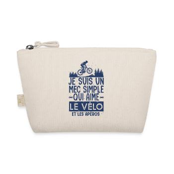 j aime le vélo et apéros cadeau velo bikers bmx - Trousse biologique - nature - Devant