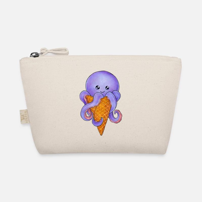 Summertime Sommer Oktopus Krake in Eistüte - Bio-Täschchen - Natur