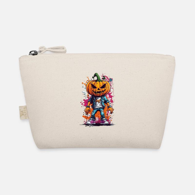 Unleash Spooky Creativity: Colorful Graffiti Pumpk Organic Pouch