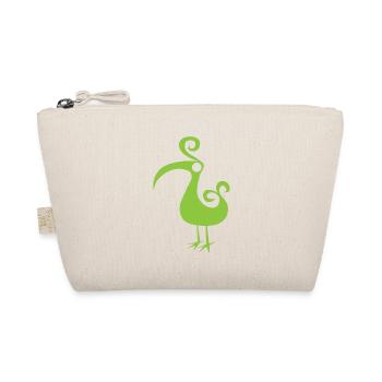 GREENEY bird 5 green green bird design beak - Organic Pouch - nature - Front