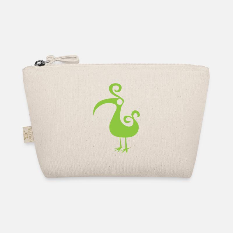 GREENEY Vogel 5 grün green bird design Schnabel - Bio-Täschchen - Natur