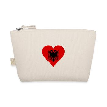 Drapeau de l’Albanie Coeur Long - Trousse biologique - nature - Devant