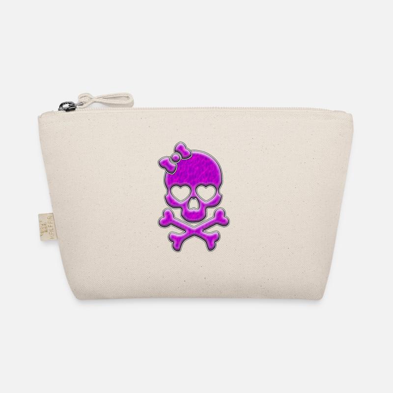 Pink Lady Skull | Schädel Totenkopf - Bio-Täschchen - Natur