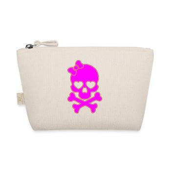 Color changeable | Pink Lady Skull Schädel Totenkopf - Organic Pouch - nature - Front