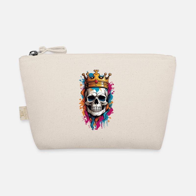Totenkopf mit Krone Graffiti Bio-Täschchen