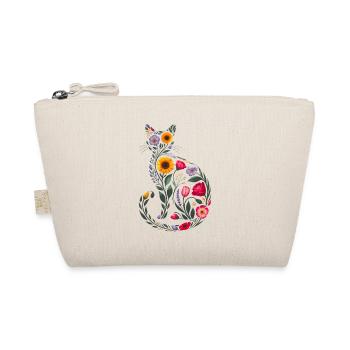 Floral Cat Silhouette für Damen - Bio-Täschchen - Natur - Vorne