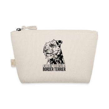 BORDER TERRIER life is better chien sort Wilsigns - Trousse biologique - nature - Devant