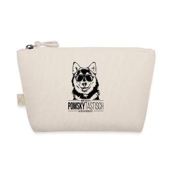 POMSKYTASTISCH Pomsky Hunde Spruch Hund Wilsigns - Bio-Täschchen - Natur - Vorne