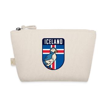 Island Flagge mit Papageientaucher - Iceland Puffin - Bio-Täschchen - Natur - Vorne