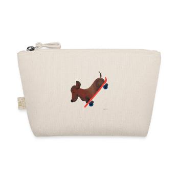 Skateboard dog gift kid funny cute sport - Organic Pouch - nature - Front