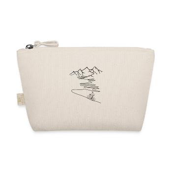Racing bike with mountain, alpine pass - Organic Pouch - nature - Front