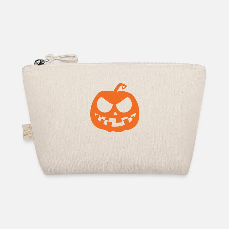 Beängstigender Halloween-Kürbis - Bio-Täschchen - Natur