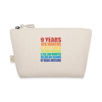 Lustiges Geschenk zum 9. Geburtstag, Alter 9 Jahre alt - Bio-Täschchen - Natur - Vorne