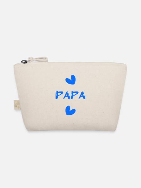 HAPPY BIRTHDAY DAD. DAD. FATHER's DAY. FEAST. HEART - Organic Pouch - nature - Front