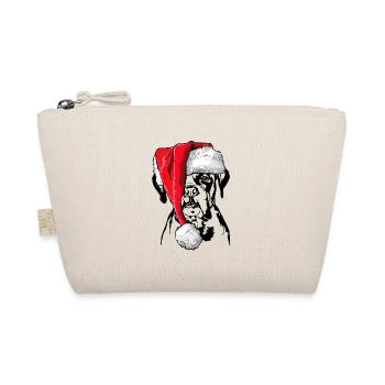 Santa Boxer Weihnachten Hunde Hund Wilsigns - Bio-Täschchen - Natur - Vorne