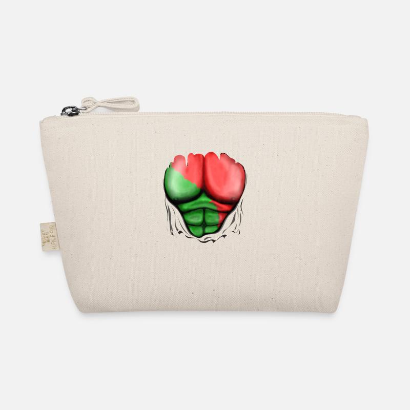 Portugal Flag Ripped Muscles, six pack, chest Organic Pouch