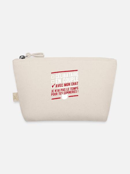 "Célibataire en couple avec mon chat" humour - Trousse biologique - nature