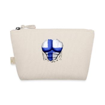 Finland Flag Ripped Muscles, six pack, chest - Organic Pouch - nature - Front