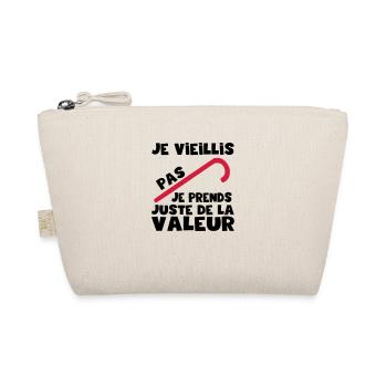 Je ne vieillis pas, idée cadeau anniversaire,Noël - Trousse biologique - nature - Devant