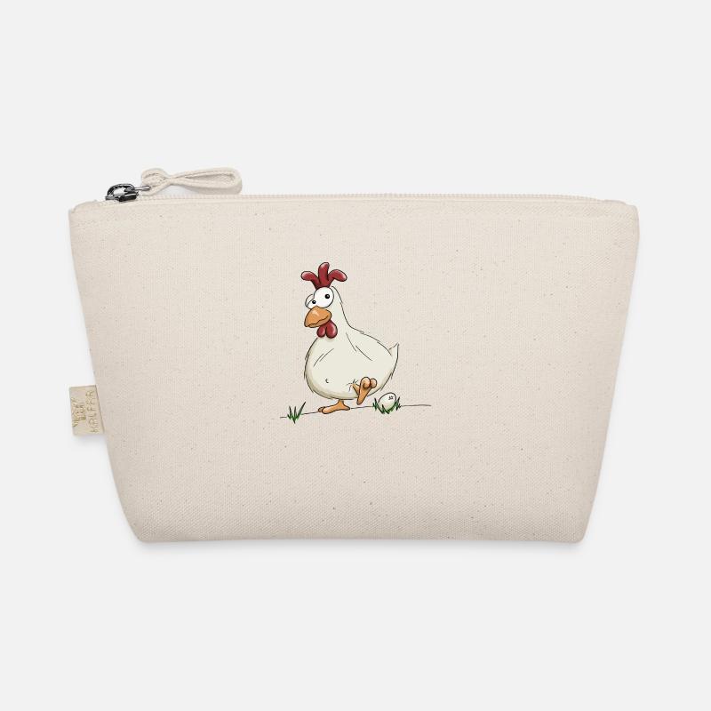 funny chicken with egg farmer chickens gift Organic Pouch