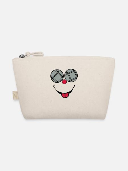 petanque boule smiley sourire langue2 - Trousse biologique - nature - Devant