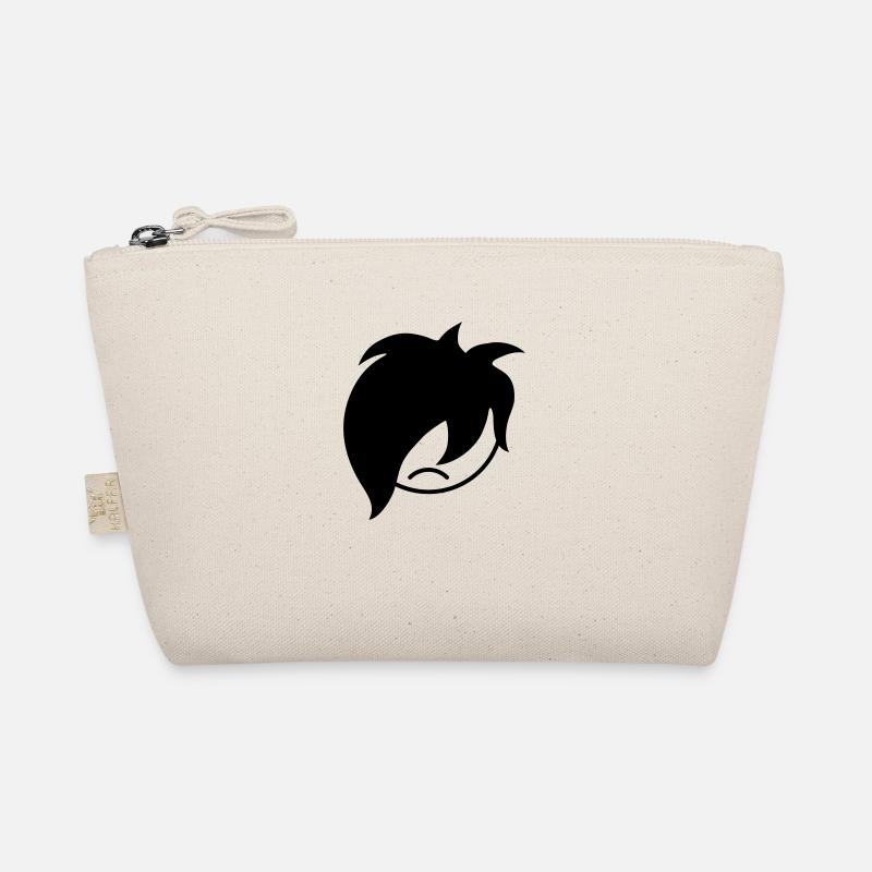 Sad unhappy emo long black hair Organic Pouch