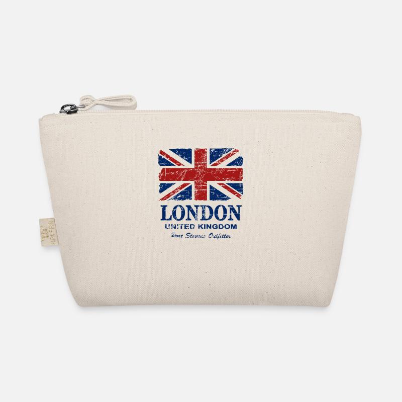 Union Jack - London - Vintage Look - Bio-Täschchen - Natur