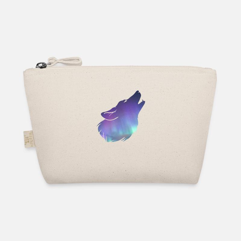Wolf howling with Northern Lights effect Organic Pouch