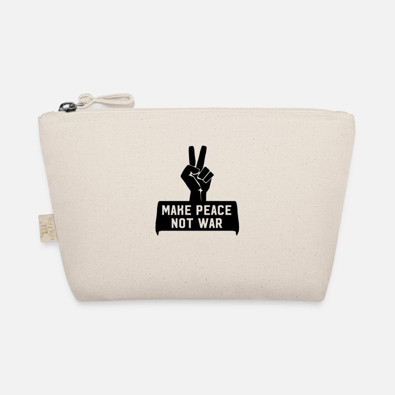 Make Peace Not War Hand with Peace Sign Organic Pouch