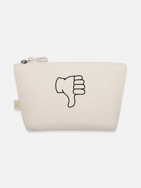 Emoji thumbs down sketch black - Organic Pouch - nature - Front