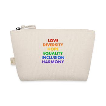 AMOUR DIVERSITÉ ESPOIR ÉGALITÉ INCLUSION HARMONIE - Trousse biologique - nature - Devant
