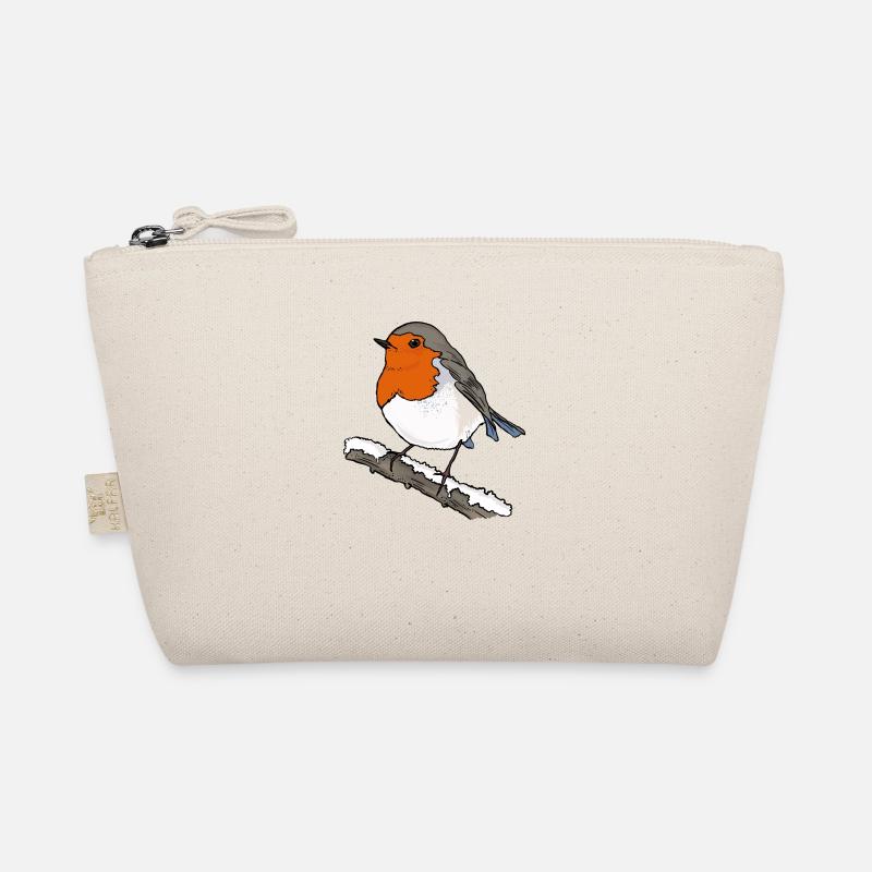 Rotkehlchen auf Ast Bio-Täschchen