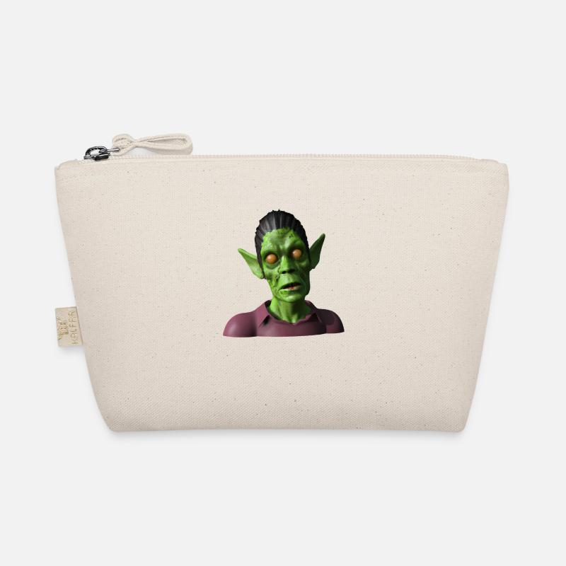 Evil green zombie for Halloween Organic Pouch