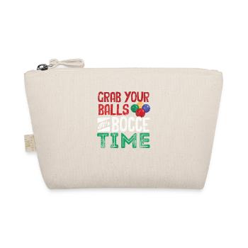 Bocce Ball Player Boules Grab Your Balls Its - Organic Pouch - nature - Front