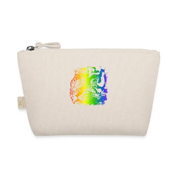 Rainbow Colorful Tiger Face Animal Tiger Face - Organic Pouch - nature - Front