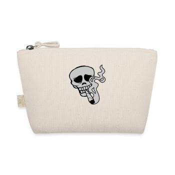 Weed smoking skull skeleton - Organic Pouch - nature - Front