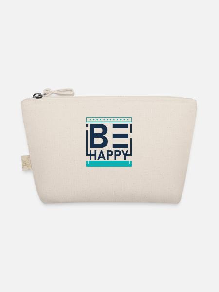 Be happy - Organic Pouch - nature - Front