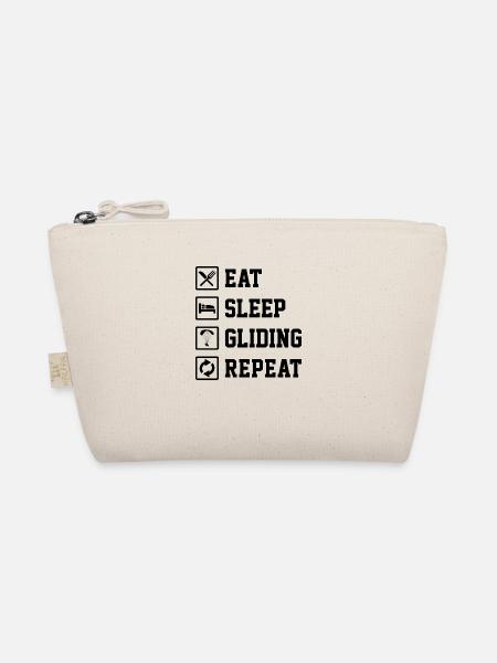 Eat Sleep Gliding Repeat Paragliding Parachute Par - Bio-Täschchen - Natur - Vorne